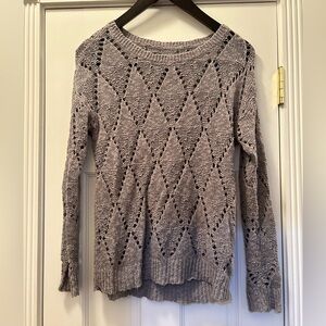 American Eagle Grey Open Weave Sweater Size Small